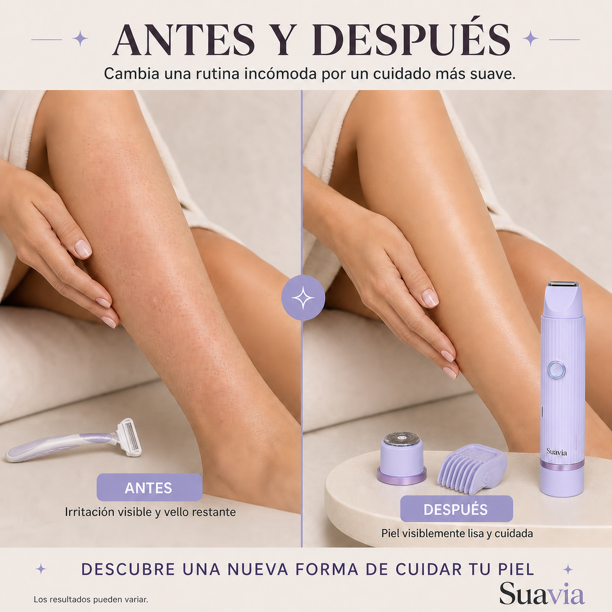 Suavia® La solución definitiva contra el dolor y las cortadas — piel lisa en 5 minutos, garantizado.