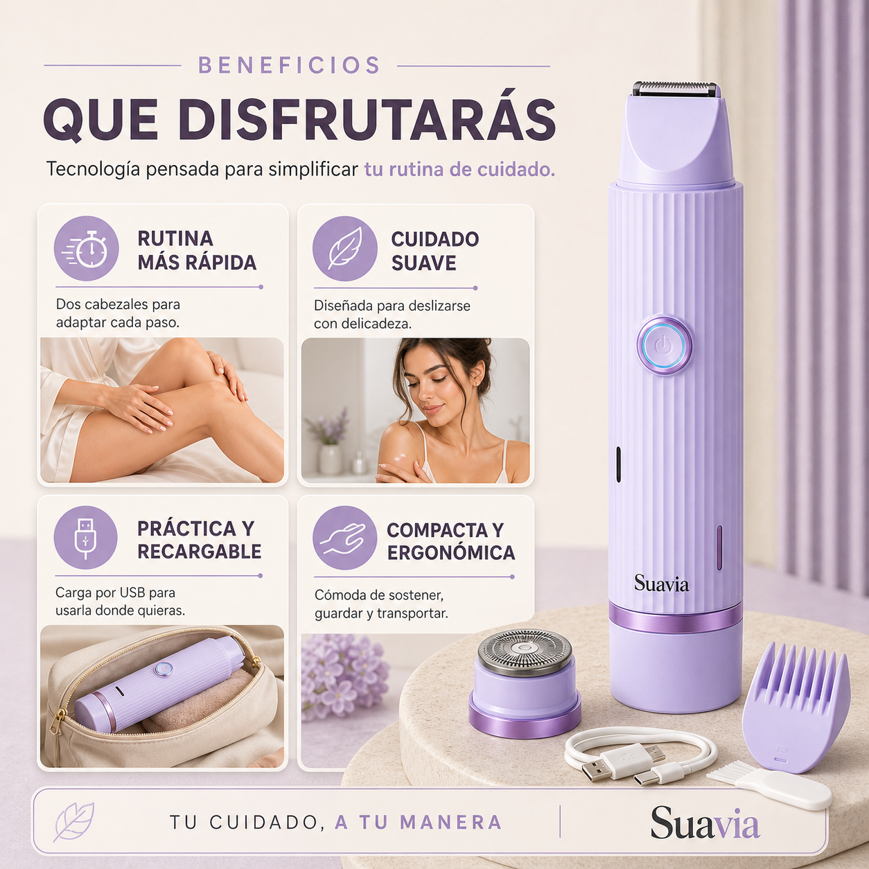 Suavia® La solución definitiva contra el dolor y las cortadas — piel lisa en 5 minutos, garantizado.